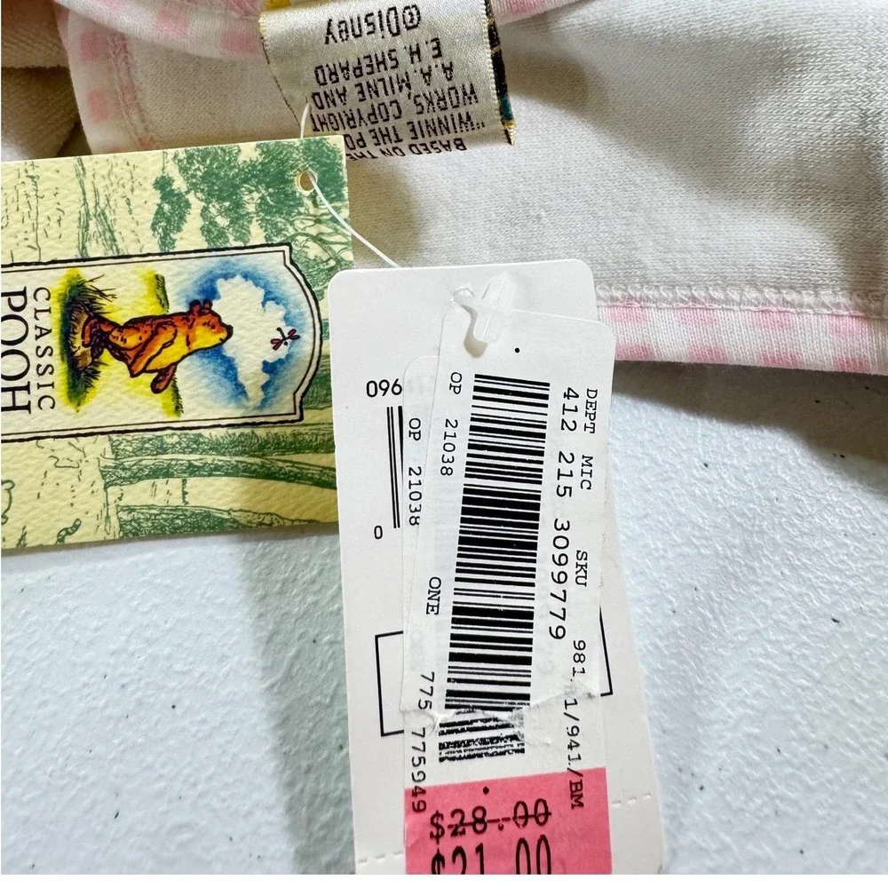VTG Disney Classic Winnie the Pooh‎ Terry Hooded BabyTowel Washcloth Set Gingham